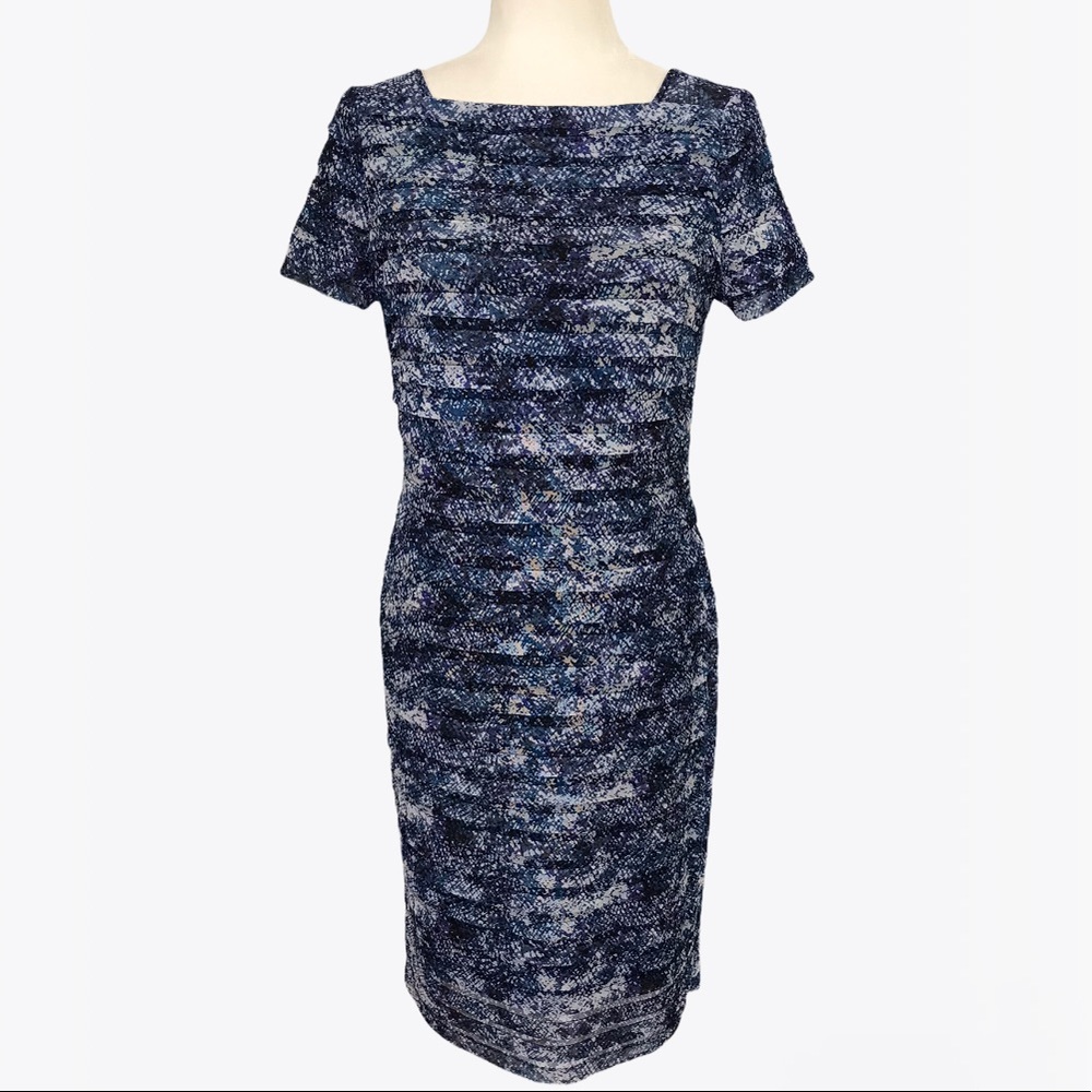 Adrianna Papell Ruffle Sheath Women’s Midi Dress - 6/8 - Picture 9 of 17